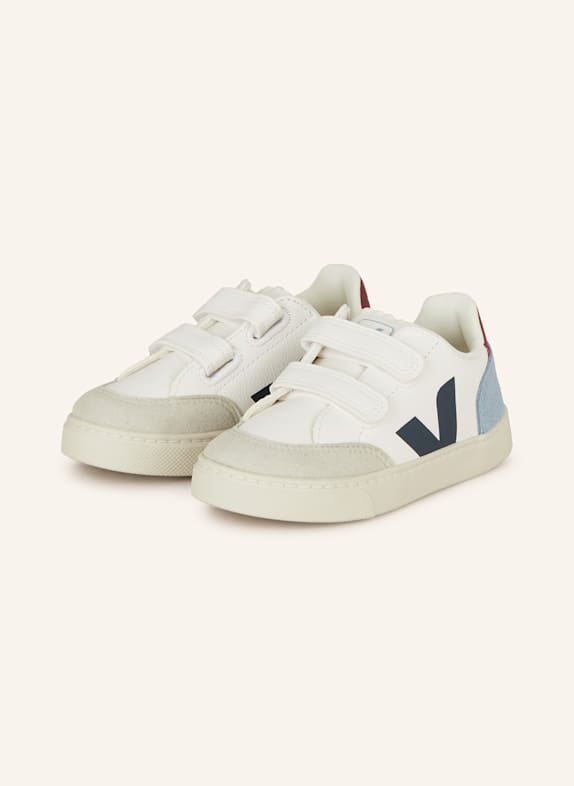 VEJA Sneaker V-12 WEISS/ DUNKELBLAU/ DUNKELROT