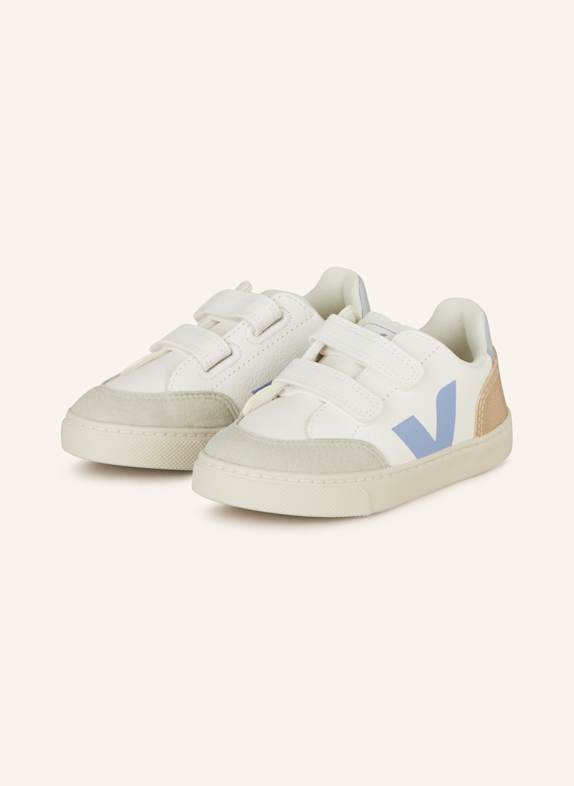 VEJA Sneaker V-12 WEISS/ GOLD/ HELLBLAU