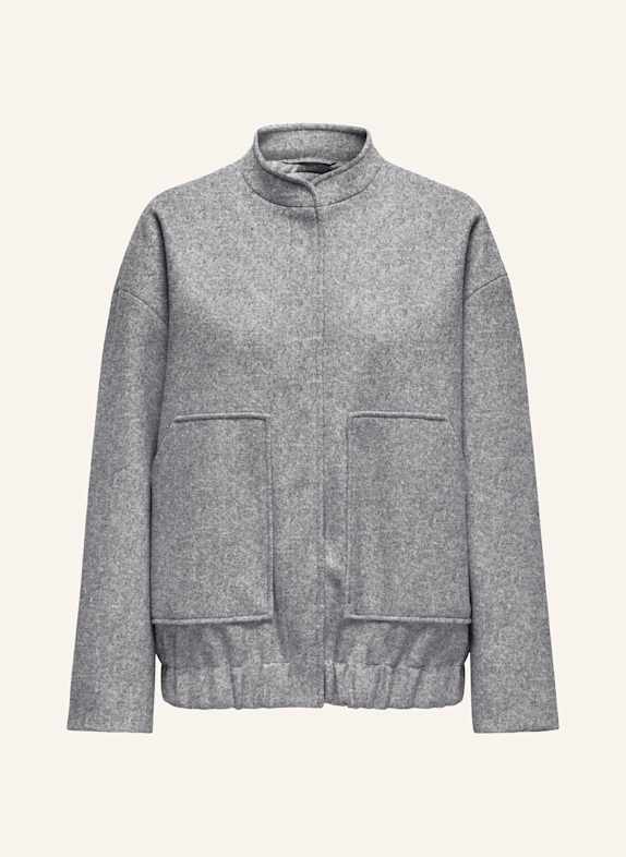 ONLY Oversized-Blouson aus Flanell GRAU