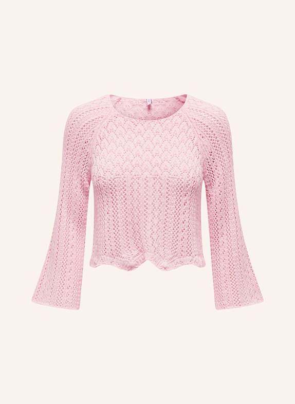 ONLY Cropped-Pullover mit 3/4-Arm PINK