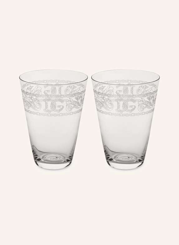DOLCE & GABBANA CASA Set of 2 drinking glasses MEDITERRANEAN BLUE