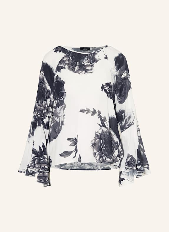 monari Blusenshirt WEISS/ DUNKELBLAU/ BRAUN