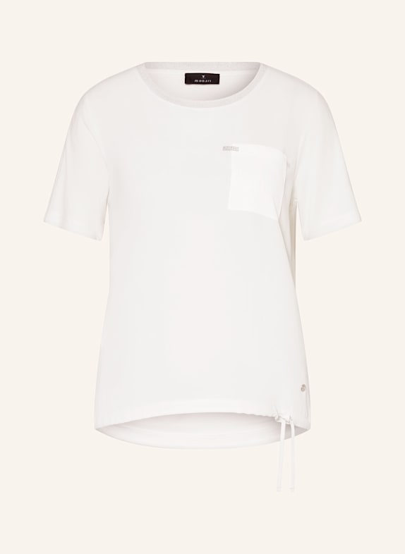monari T-Shirt im Materialmix mit Schmucksteinen WEISS
