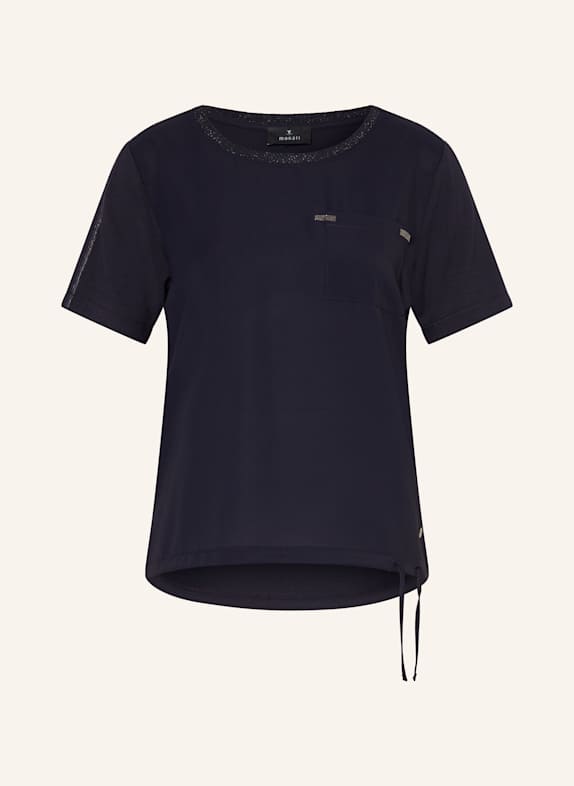 monari T-Shirt im Materialmix mit Schmucksteinen DUNKELBLAU