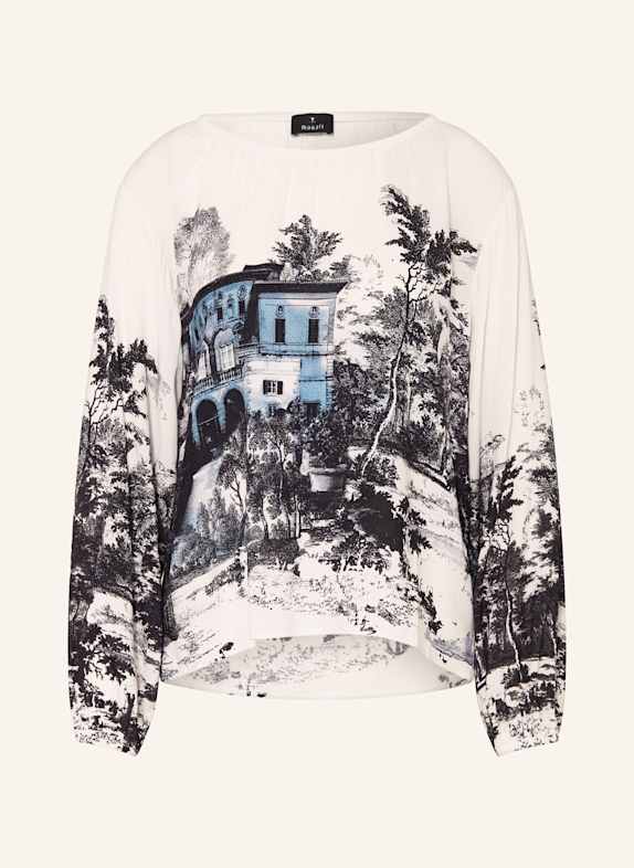 monari Blusenshirt mit Schmucksteinen ECRU/ SCHWARZ/ BLAU