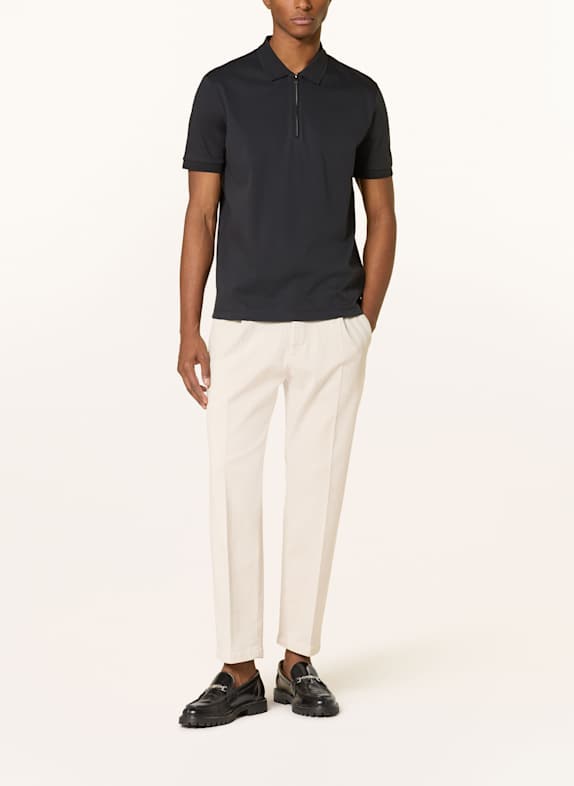 OLYMP Tricou polo din jersey, croială casual confortabilă NEGRU