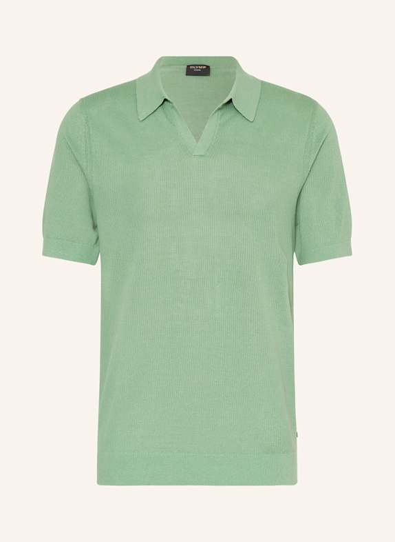OLYMP Strick-Poloshirt Casual comfort fit HELLGRÜN