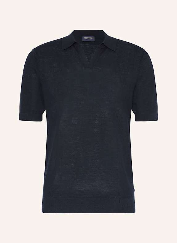 OLYMP Strick-Poloshirt Casual comfort fit DUNKELBLAU