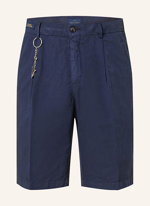 PAUL & SHARK Shorts with linen DARK BLUE