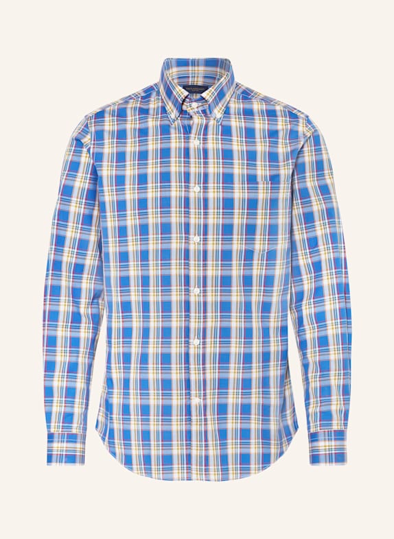 PAUL & SHARK Hemd Slim Fit BLAU/ DUNKELGELB/ ROT