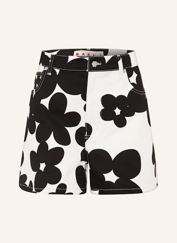 MARNI Jeansshorts SCHWARZ/ WEISS