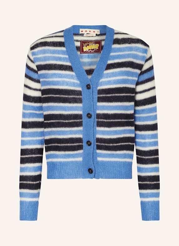 MARNI Strickjacke HELLBLAU/ SCHWARZ/ WEISS
