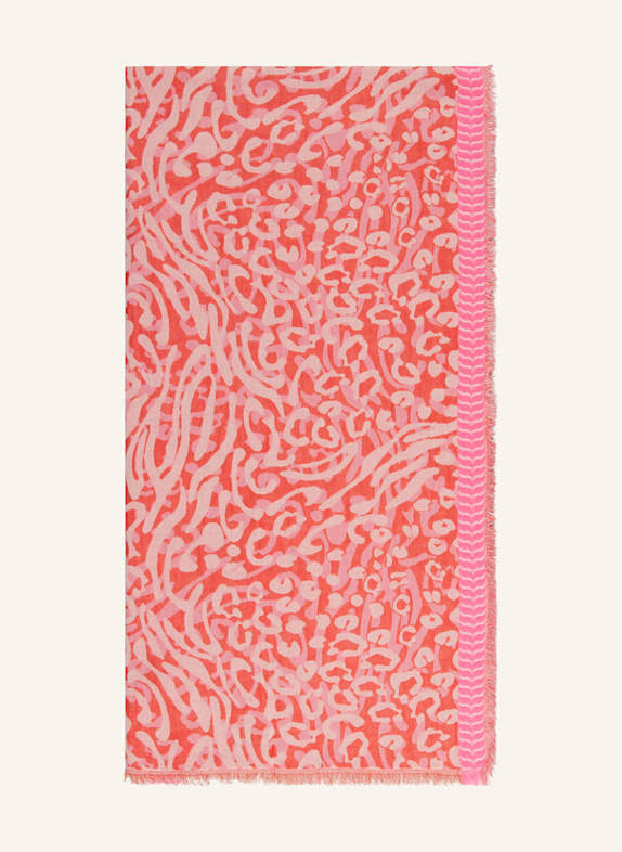 CODELLO Schal HELLROT/ ECRU/ NEONPINK