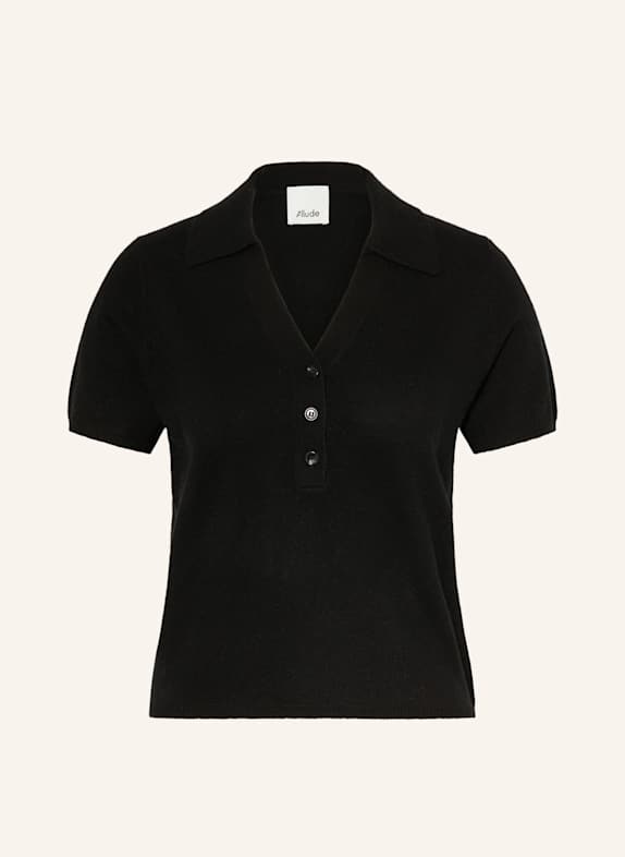 ALLUDE Strickshirt mit Cashmere SCHWARZ