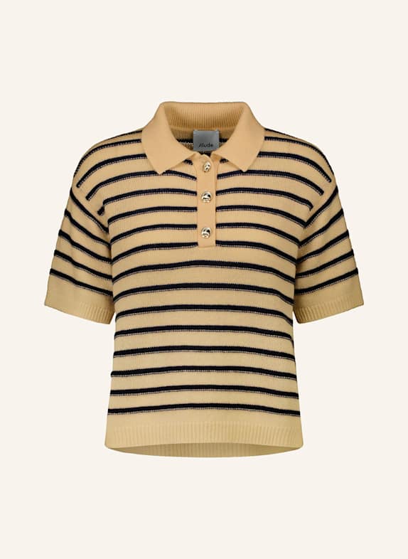 ALLUDE Strickshirt mit Cashmere CAMEL/ SCHWARZ