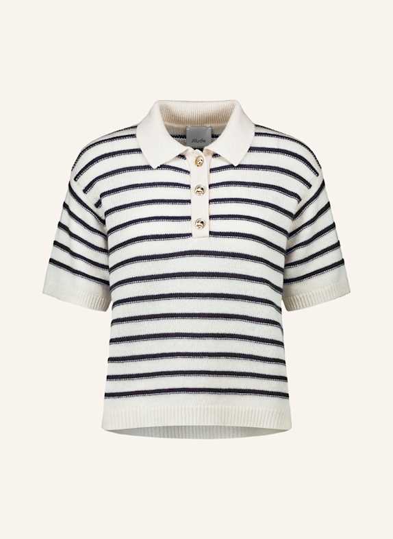 ALLUDE Strickshirt mit Cashmere ECRU/ DUNKELBLAU