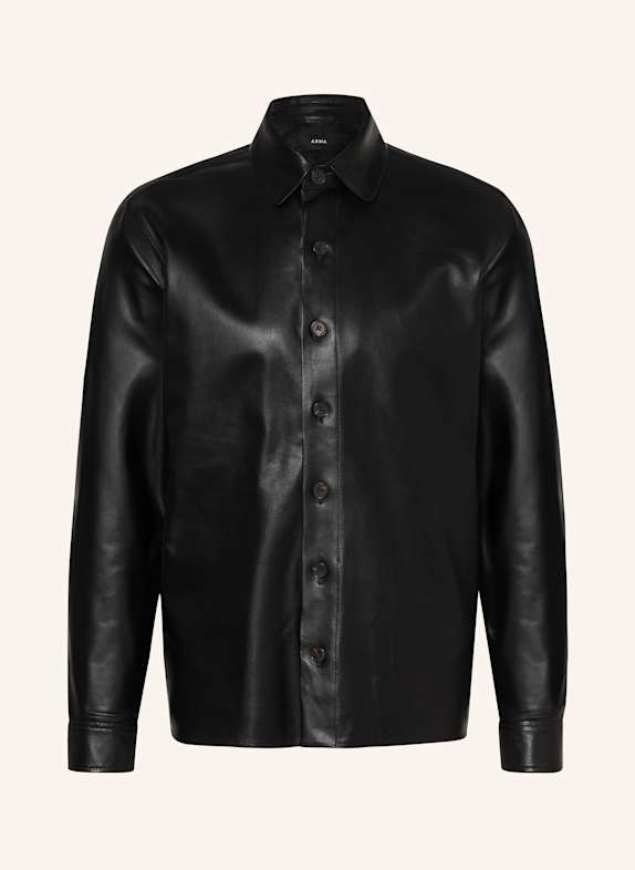 ARMA Lederhemd LUSH Regular Fit SCHWARZ