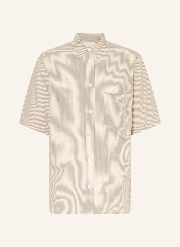 ISABEL MARANT Kurzarm-Hemd LABILIO-GA Comfort Fit HELLBRAUN/ WEISS