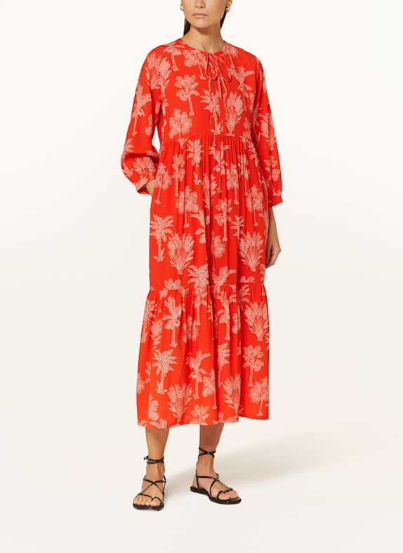 Juvia Kleid MALOU mit 3/4-Arm ROT/ WEISS