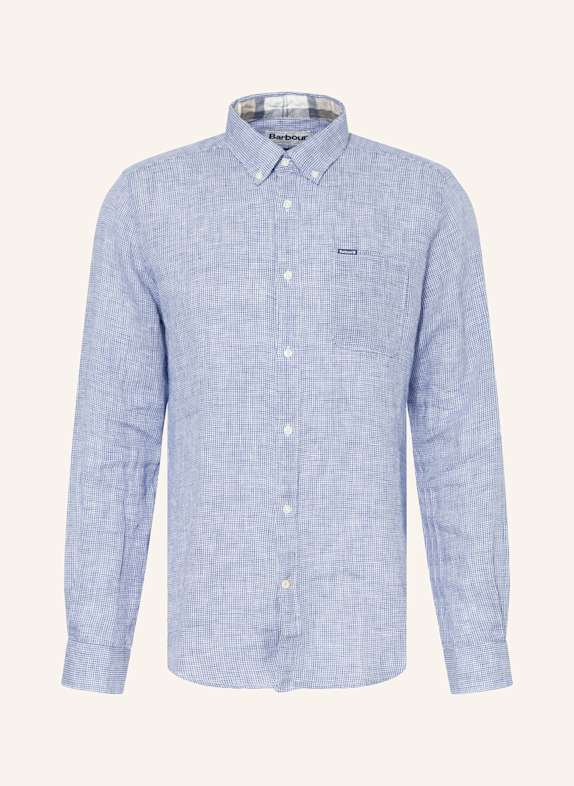 Barbour Leinenhemd LINTON Tailored Fit DUNKELBLAU/ WEISS