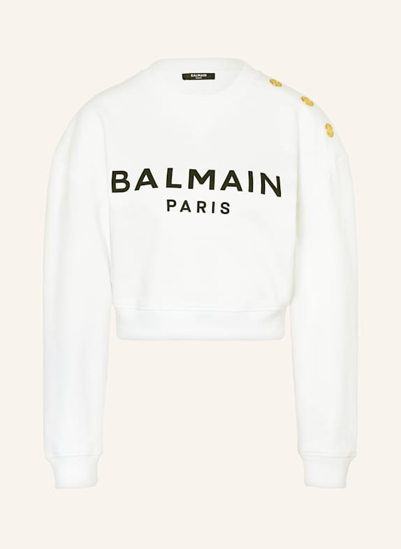 BALMAIN Cropped-Sweatshirt CREME