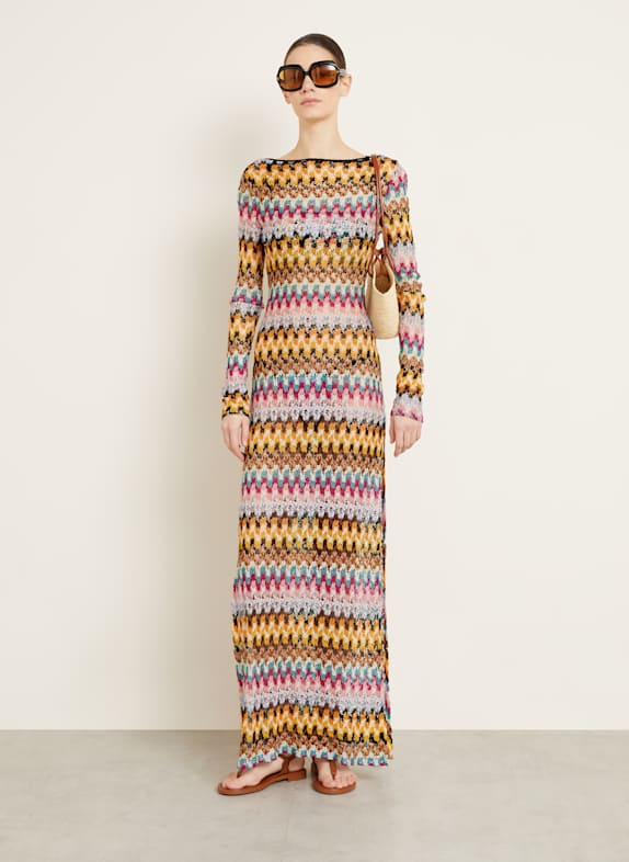 MISSONI Beach dress with glitter thread DARK YELLOW/ BLACK/ FUCHSIA