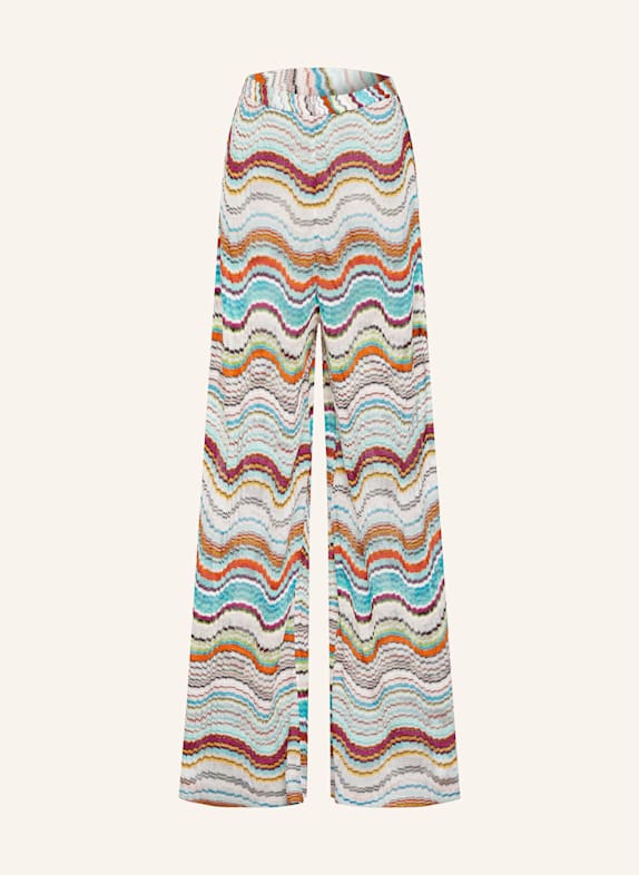 MISSONI Strickhose mit Glitzergarn TÜRKIS/ HELLROSA/ ORANGE