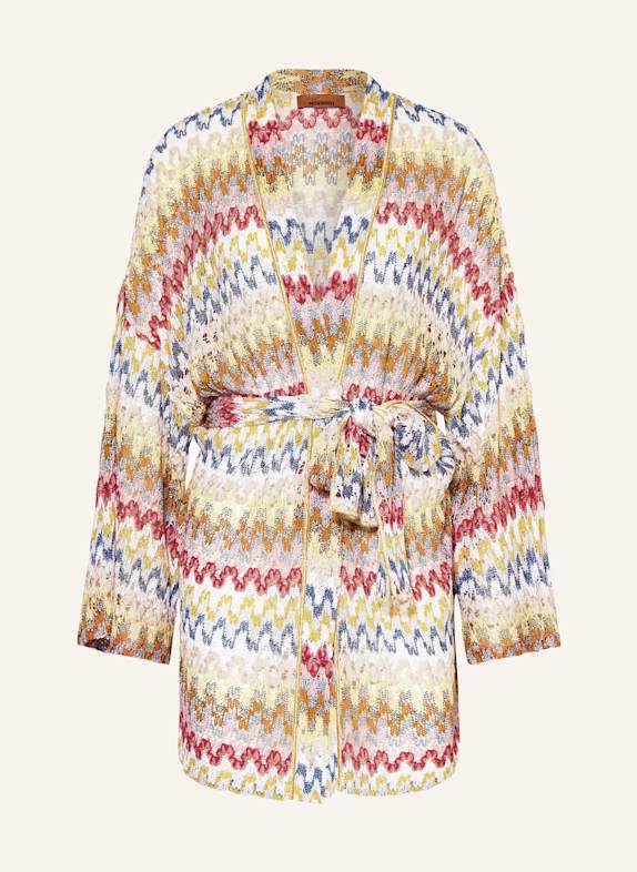 MISSONI Kimono mit Glitzergarn WEISS/ BLAU/ FUCHSIA