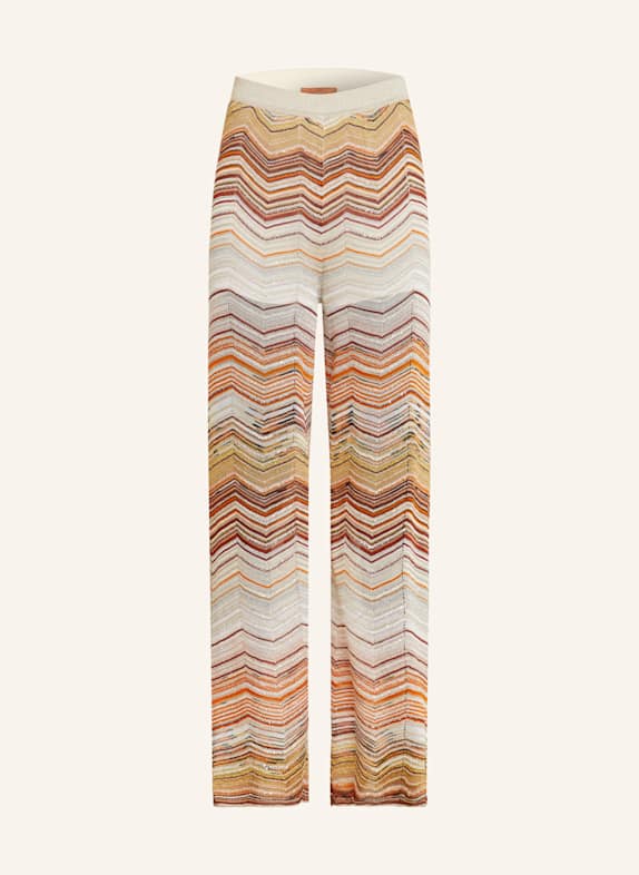 MISSONI Strickhose mit Glitzergarn und Pailletten ORANGE/ HELLROSA/ CREME