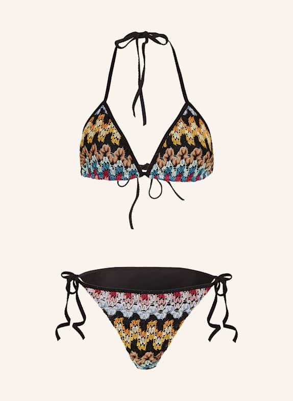 MISSONI Triangel-Bikini mit Glitzergarn SCHWARZ/ HELLBLAU/ GELB