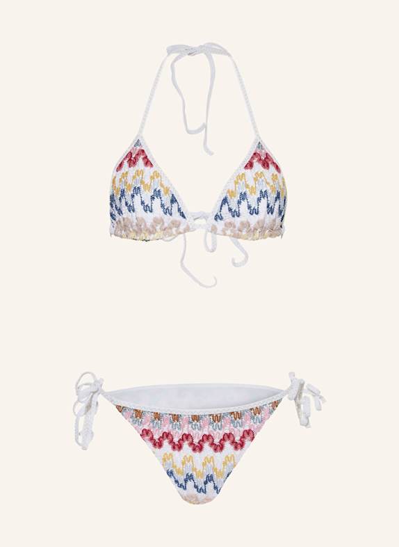 MISSONI Triangel-Bikini mit Glitzergarn WEISS/ GELB/ FUCHSIA