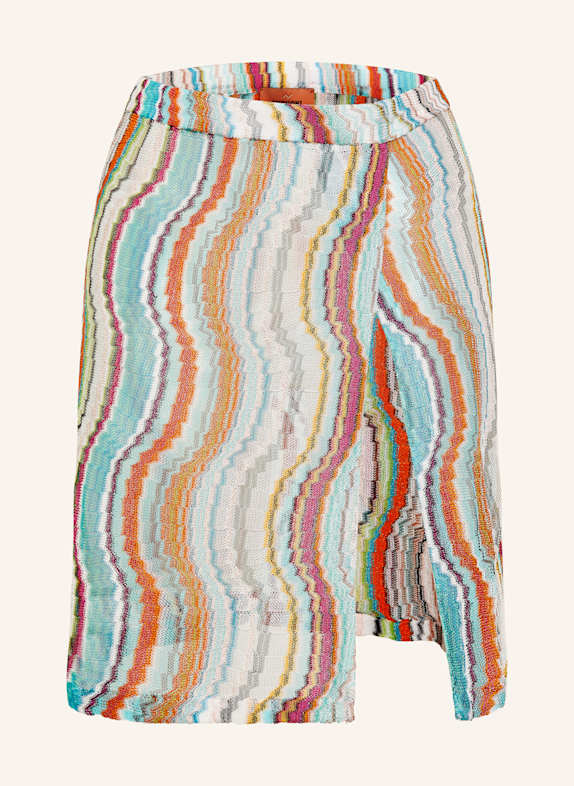MISSONI Strickrock mit Glitzergarn TÜRKIS/ ROSA/ ORANGE