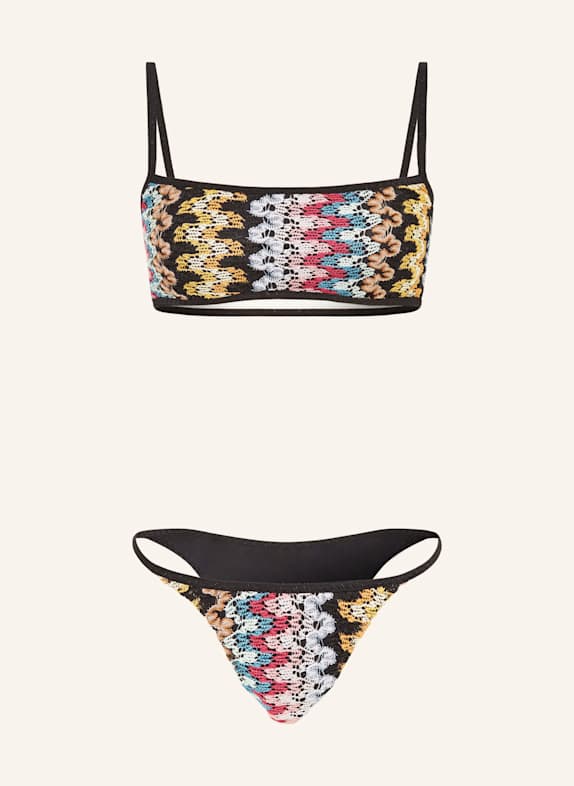 MISSONI Bustier-Bikini mit Glitzergarn SCHWARZ/ FUCHSIA/ ORANGE