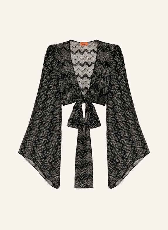 MISSONI Strickjacke mit Glitzergarn SCHWARZ/ GOLD/ GRÜN