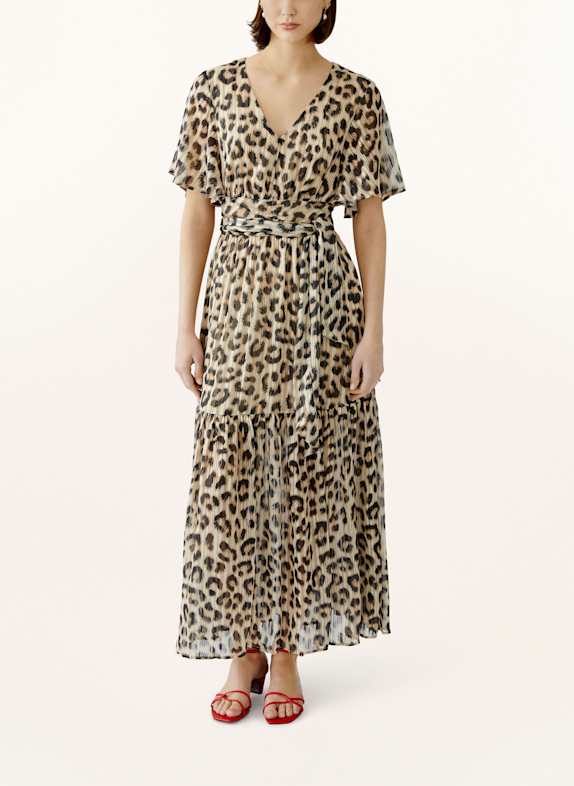 oui Kleid CAMEL/ SCHWARZ