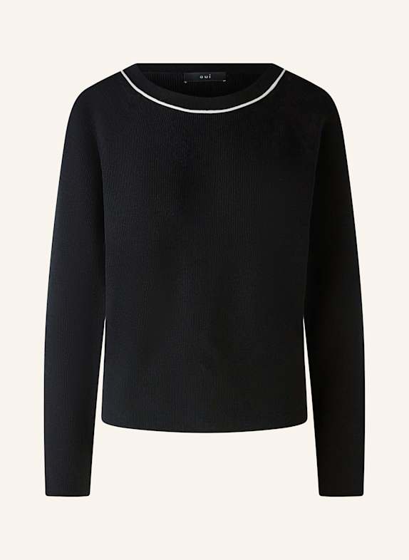 oui Pullover SCHWARZ/ ECRU