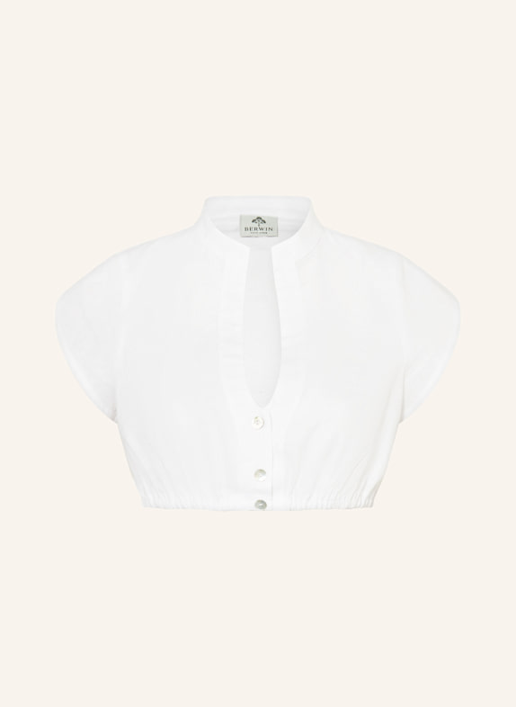 BERWIN & WOLFF Dirndlbluse mit Leinen WEISS