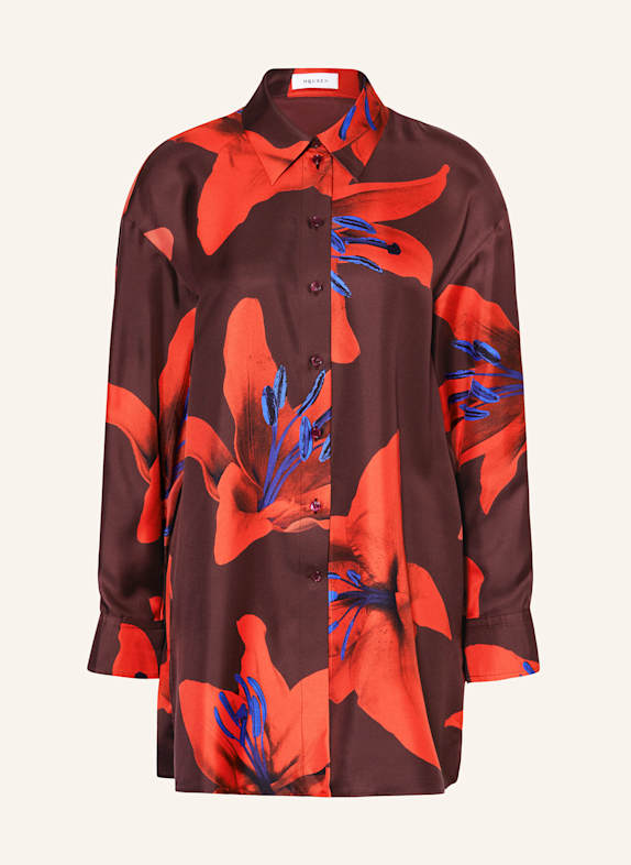 Alexander McQUEEN Hemdbluse aus Seide DUNKELROT/ ROT/ BLAU
