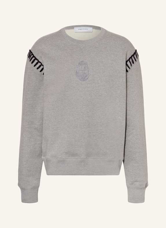 Alexander McQUEEN Sweatshirt HELLGRAU/ SCHWARZ