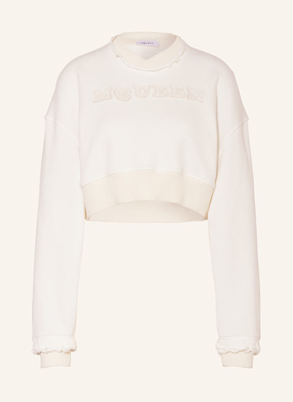 Alexander McQUEEN Cropped-Sweatshirt WEISS