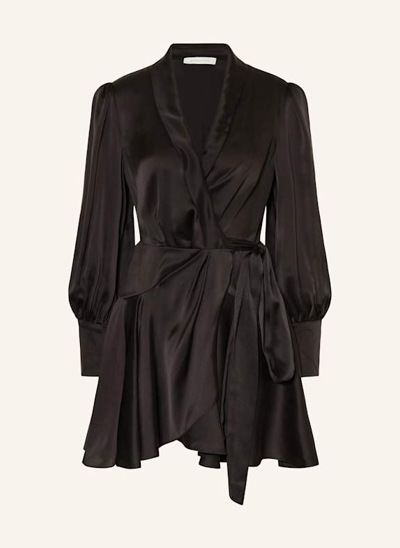 ZIMMERMANN Wickelkleid aus Seide SCHWARZ