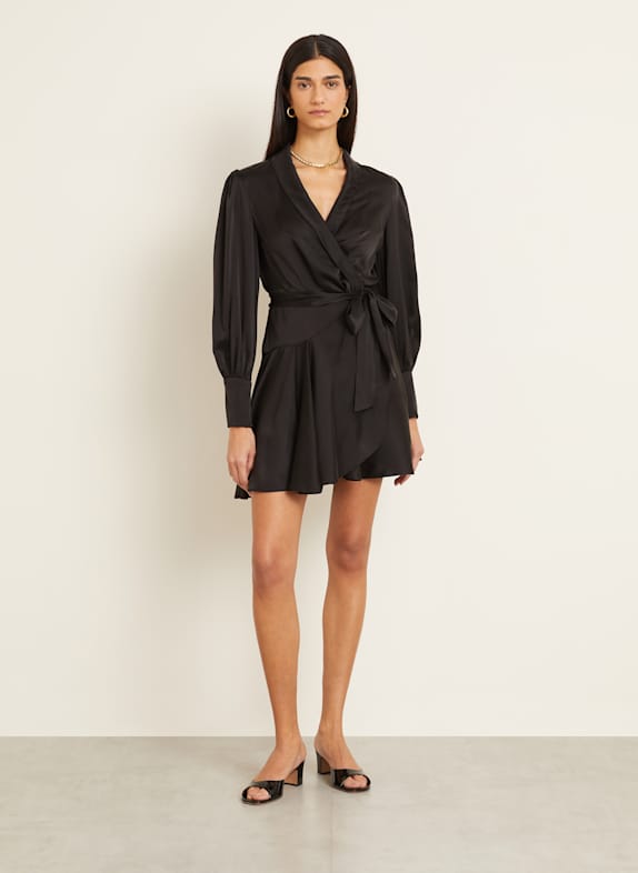 ZIMMERMANN Wrap dress made of silk BLACK