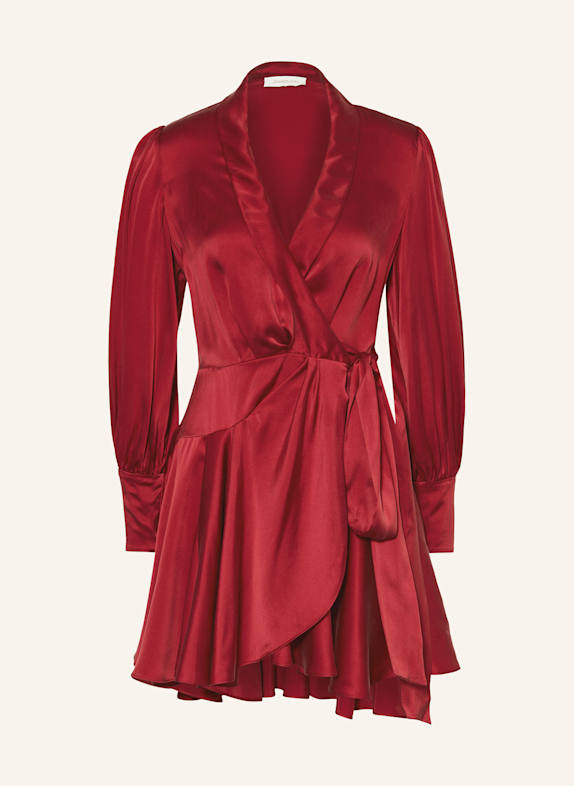 ZIMMERMANN Wickelkleid aus Seide DUNKELROT