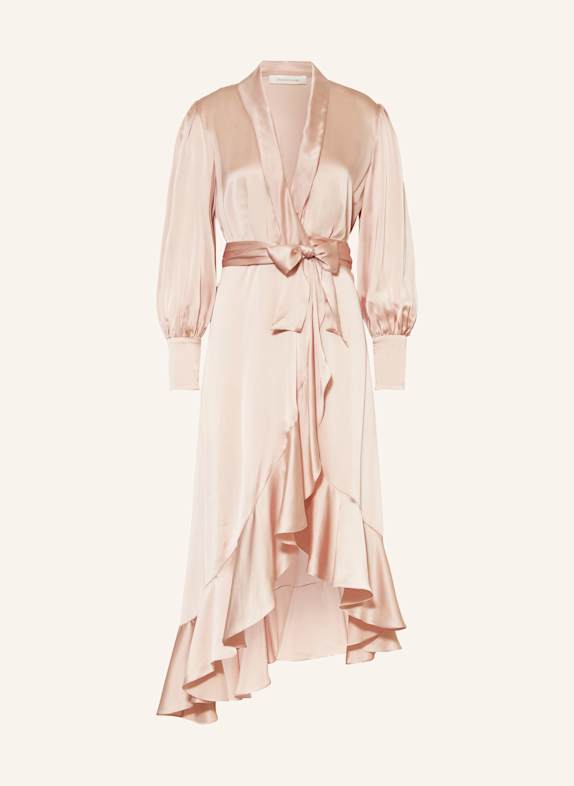 ZIMMERMANN Wickelkleid aus Seide HELLROSA