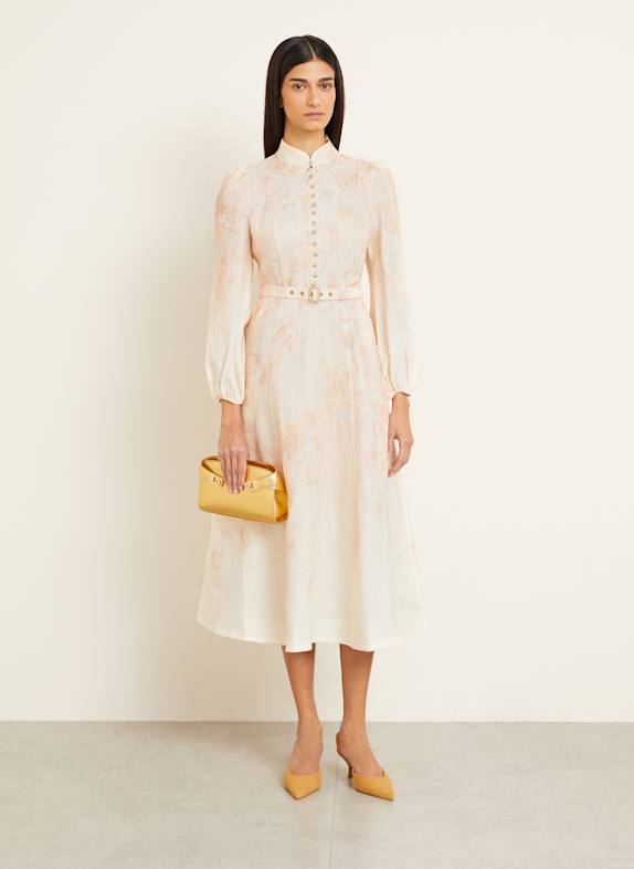 ZIMMERMANN Linen dress CRUSH LIGHT ORANGE
