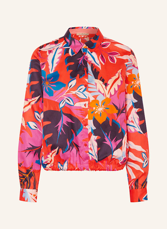 Smith & Soul Cropped-Hemdbluse PINK/ DUNKELBLAU/ ORANGE