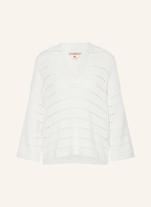 Smith & Soul Strick-Poloshirt WEISS