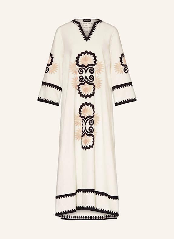 Grace Kleid mit Leinen ECRU/ SCHWARZ/ BEIGE
