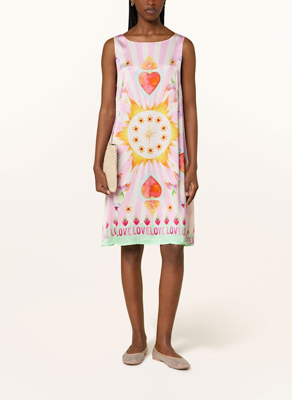 Grace Kleid aus Satin WEISS/ ROSA/ GELB
