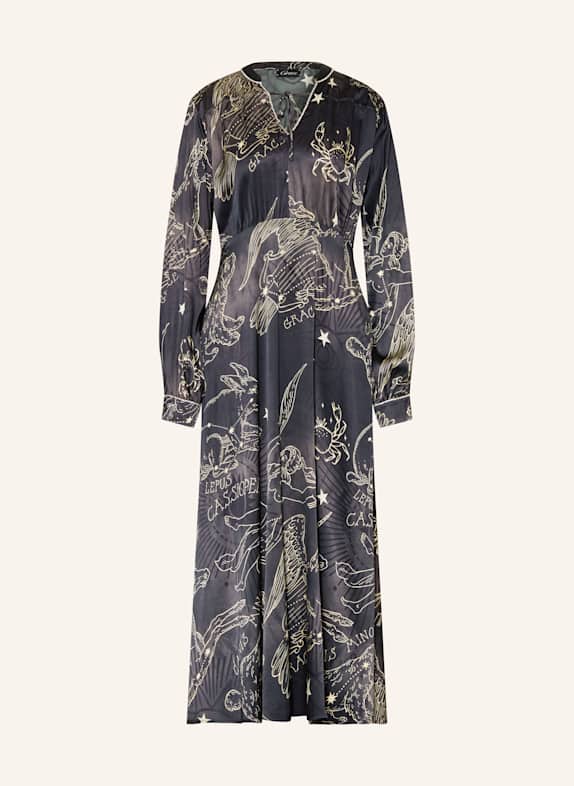 Grace Satinkleid mit Schmucksteinen SCHWARZ/ GOLD